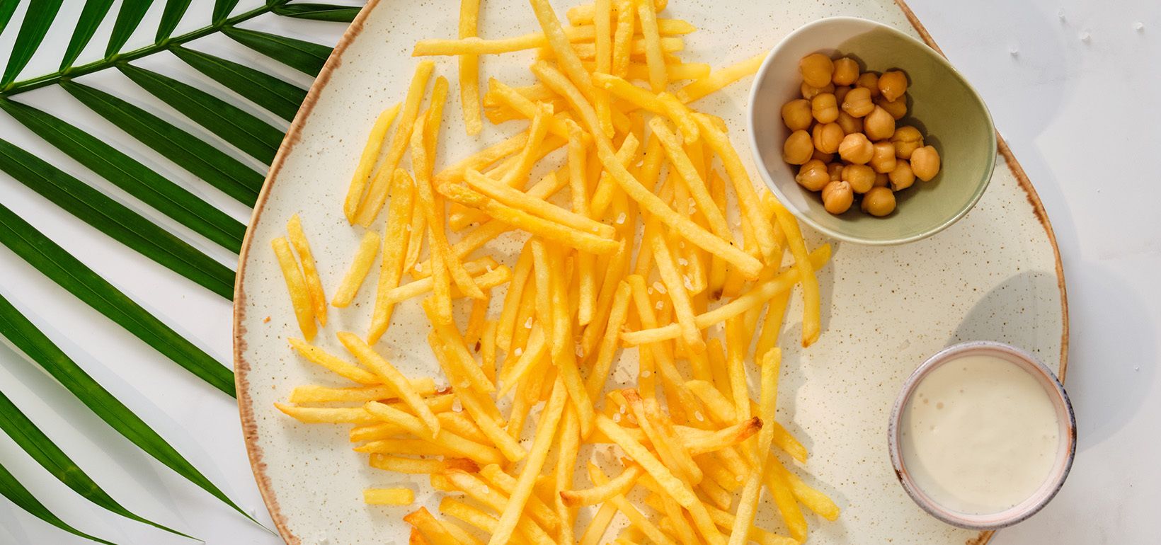 Skinny friikartulid koos aquafaba omatehtud majoneesiga