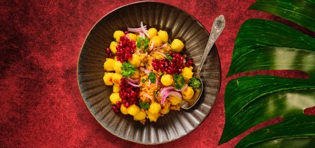 Pom' Noisettes kartulipallide salat, läätsede ja sidrunivinegretiga