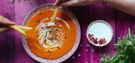 Röstitud paprika ja gorgonzola dipikaste