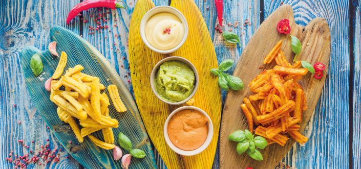 Aviko Wavy Blends Küüslaugu & Maitsetaimedega 3 lihtsa dipikastmega